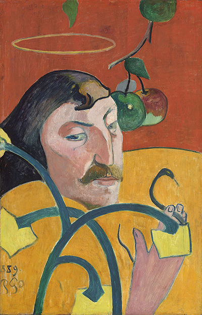 Self-Portrait with Halo and Snake by Paul Gauguin